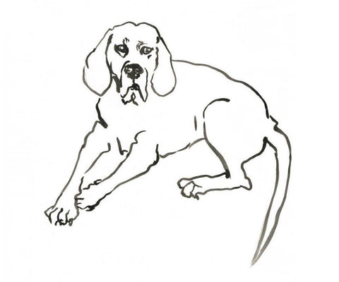 WAG: The Dog III White Modern Wood Framed Art Print with Double Matting by Binder, Vanessa