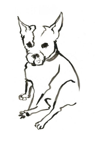 WAG: The Dog VIII White Modern Wood Framed Art Print with Double Matting by Binder, Vanessa