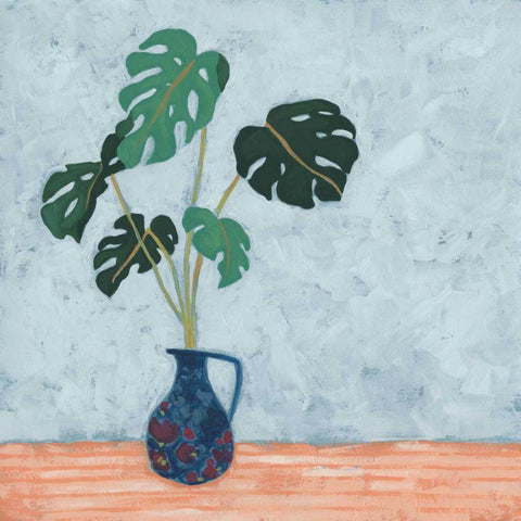 Parlor Monstera II Black Modern Wood Framed Art Print by Vess, June Erica