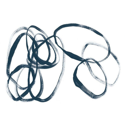 Indigo Intertwined I Black Modern Wood Framed Art Print with Double Matting by Vess, June Erica