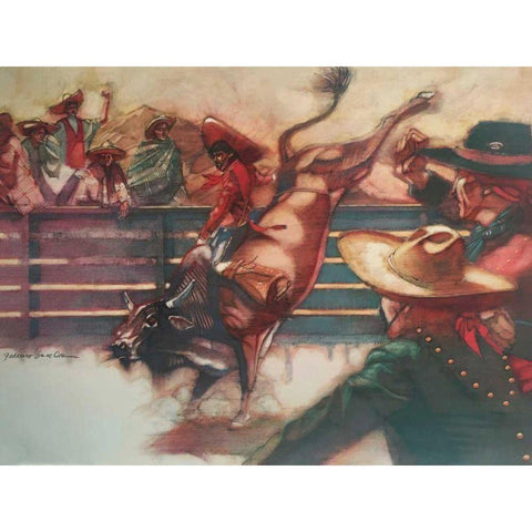 The Rodeo Gold Ornate Wood Framed Art Print with Double Matting by Dean, Bruce
