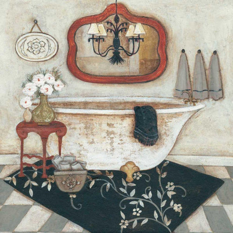 Casual Bath I Black Modern Wood Framed Art Print by Rig, R.