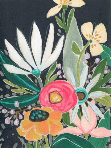 Garden Interlude II White Modern Wood Framed Art Print with Double Matting by Vess, June Erica