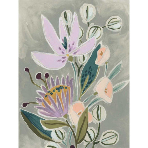 Spring Lilac I Black Modern Wood Framed Art Print by Vess, June Erica