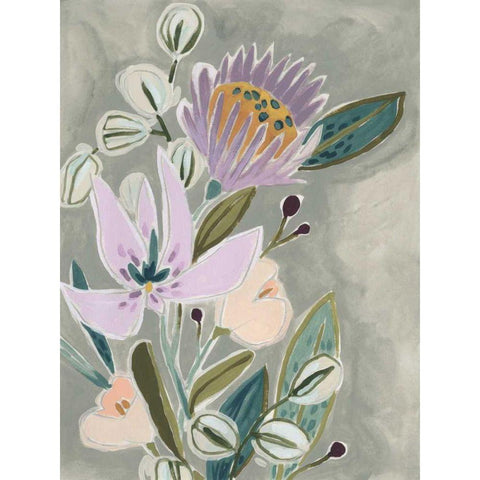 Spring Lilac II White Modern Wood Framed Art Print by Vess, June Erica