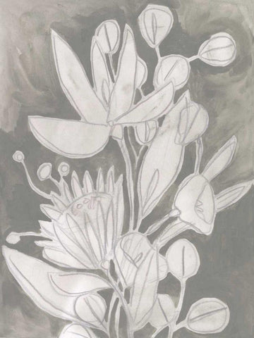 Spectral Blooms I Black Ornate Wood Framed Art Print with Double Matting by Vess, June Erica