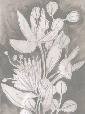 Spectral Blooms I White Modern Wood Framed Art Print with Double Matting by Vess, June Erica