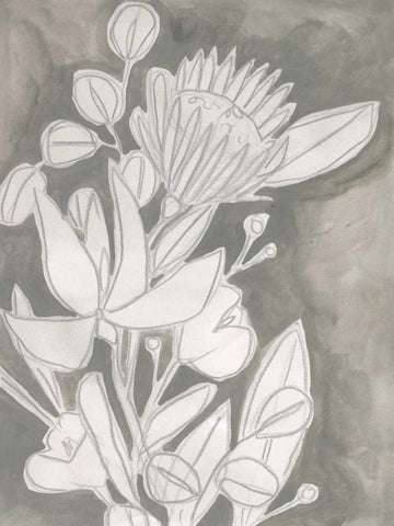 Spectral Blooms II Black Ornate Wood Framed Art Print with Double Matting by Vess, June Erica