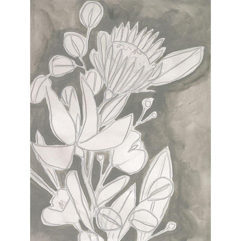 Spectral Blooms II Black Modern Wood Framed Art Print with Double Matting by Vess, June Erica