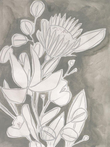 Spectral Blooms II Black Ornate Wood Framed Art Print with Double Matting by Vess, June Erica