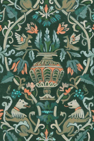 Verdant Tapestry I Black Ornate Wood Framed Art Print with Double Matting by Vess, June Erica
