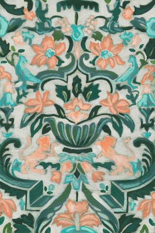 Verdant Tapestry II Black Ornate Wood Framed Art Print with Double Matting by Vess, June Erica