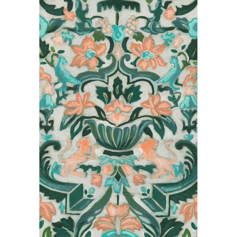 Verdant Tapestry II Black Modern Wood Framed Art Print by Vess, June Erica