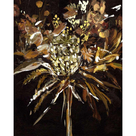 Floral Celebration I Black Modern Wood Framed Art Print with Double Matting by Wang, Melissa