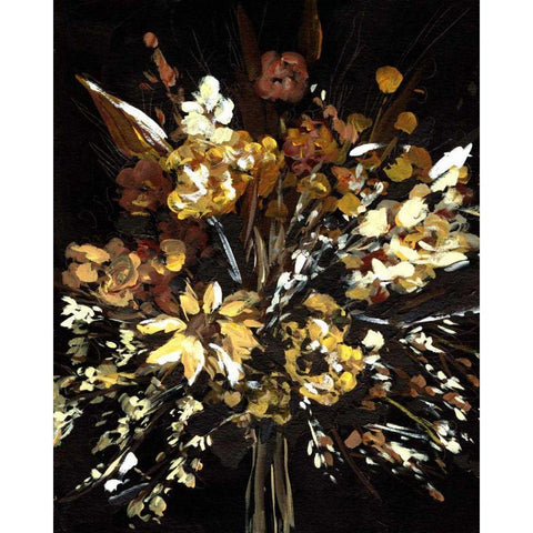 Floral Celebration II Black Modern Wood Framed Art Print with Double Matting by Wang, Melissa