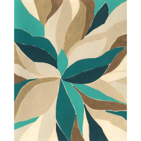 Colorblock Blossom I Gold Ornate Wood Framed Art Print with Double Matting by Vess, June Erica