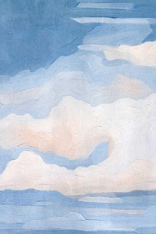 The Clouds I White Modern Wood Framed Art Print with Double Matting by Caroline, Emma