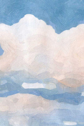 The Clouds II White Modern Wood Framed Art Print with Double Matting by Caroline, Emma