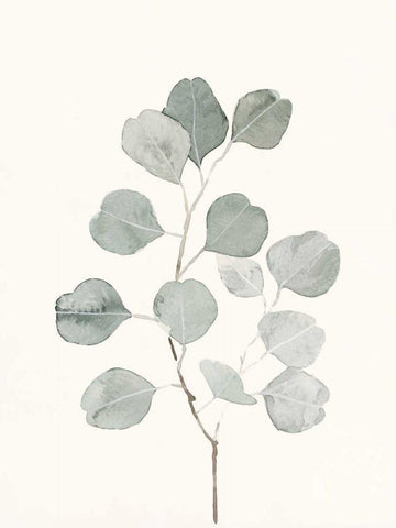 Delicate Sage Botanical I Black Ornate Wood Framed Art Print with Double Matting by Caroline, Emma