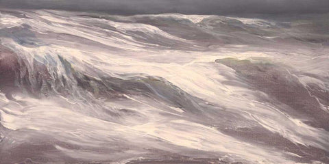 Unsettled Seas White Modern Wood Framed Art Print with Double Matting by Finch, Sheila