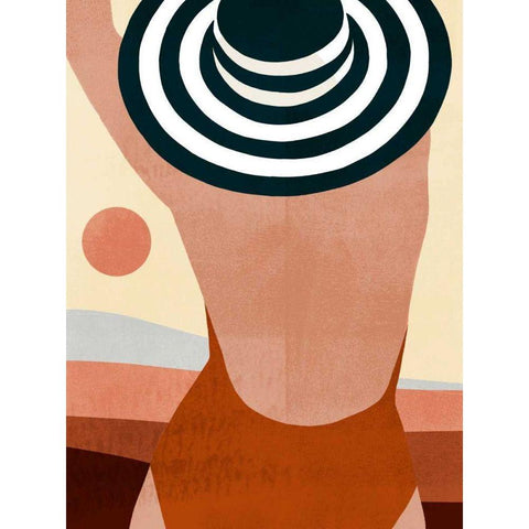 Sunseeker Bathers II Black Modern Wood Framed Art Print with Double Matting by Borges, Victoria