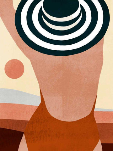 Sunseeker Bathers II Black Ornate Wood Framed Art Print with Double Matting by Borges, Victoria