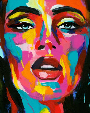 Prismatic Pout II White Modern Wood Framed Art Print with Double Matting by Warren, Annie