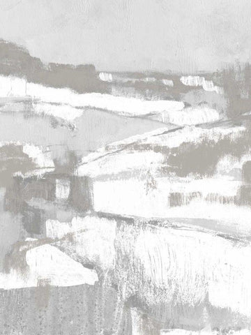 Neutral Fields I Black Ornate Wood Framed Art Print with Double Matting by Goldberger, Jennifer