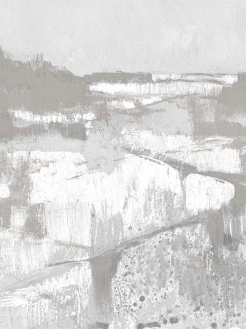 Neutral Fields II Black Ornate Wood Framed Art Print with Double Matting by Goldberger, Jennifer