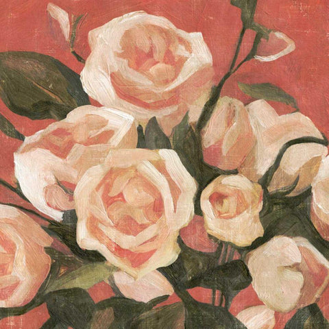 Rose Tangle II Black Ornate Wood Framed Art Print with Double Matting by Caroline, Emma