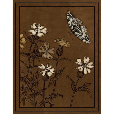 Gilded Blossom I Black Modern Wood Framed Art Print with Double Matting by Vision Studio