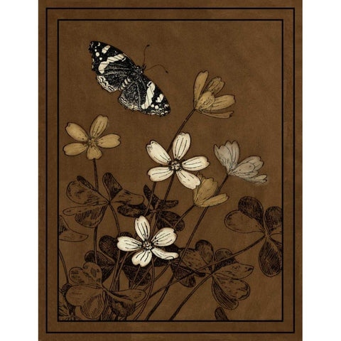 Gilded Blossom II Black Modern Wood Framed Art Print by Vision Studio