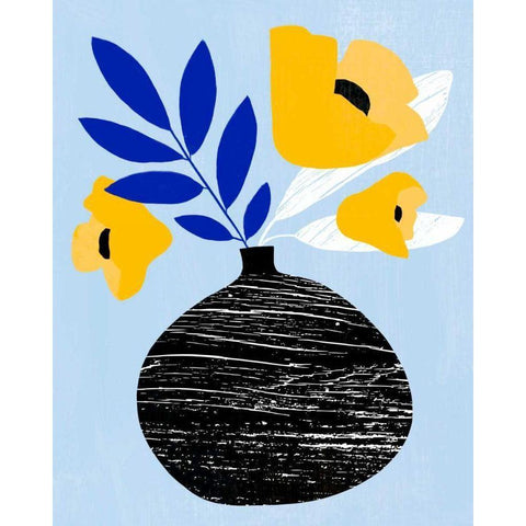 Ruffled Vase IV Black Modern Wood Framed Art Print by Warren, Annie