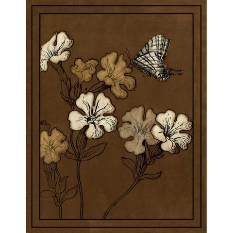 Gilded Blossom III Black Modern Wood Framed Art Print with Double Matting by Vision Studio