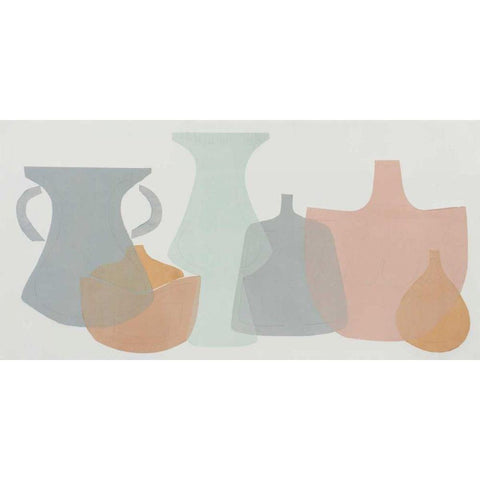Soft Pottery Shapes I Gold Ornate Wood Framed Art Print with Double Matting by Delamater, Rob