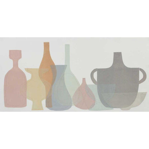 Soft Pottery Shapes II Black Modern Wood Framed Art Print by Delamater, Rob