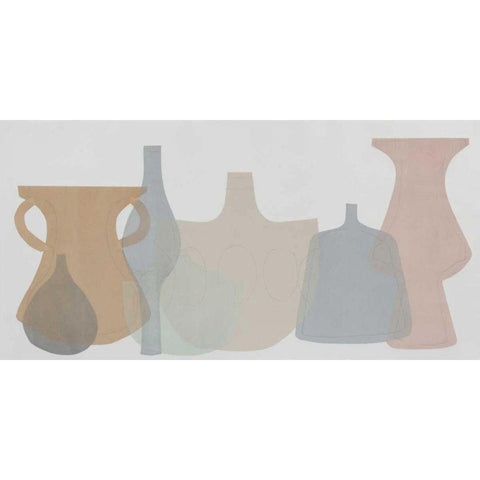 Soft Pottery Shapes III White Modern Wood Framed Art Print by Delamater, Rob