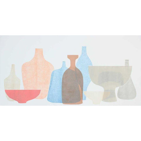 Sweet Pottery Shapes II Black Modern Wood Framed Art Print with Double Matting by Delamater, Rob