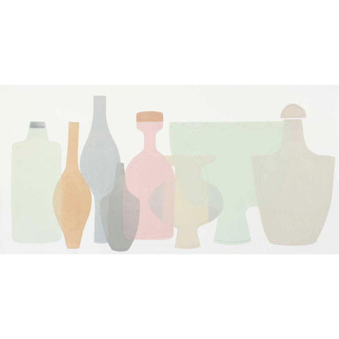 Sweet Pottery Shapes III Black Modern Wood Framed Art Print with Double Matting by Delamater, Rob