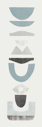 Neutral Totems II White Modern Wood Framed Art Print with Double Matting by Delamater, Rob