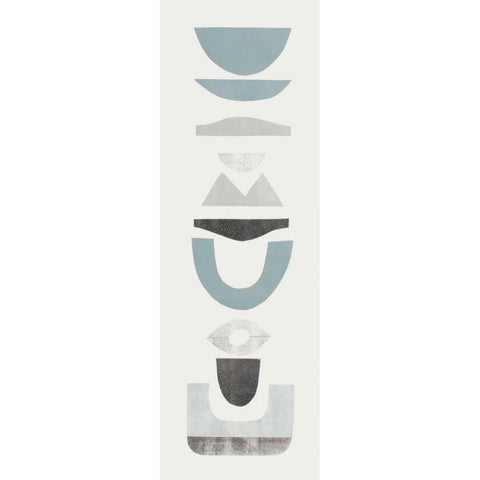 Neutral Totems II White Modern Wood Framed Art Print by Delamater, Rob