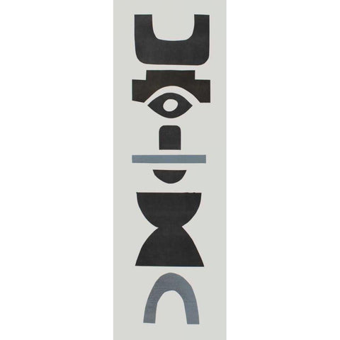 Neutral Totems III Black Modern Wood Framed Art Print with Double Matting by Delamater, Rob