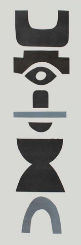 Neutral Totems III Black Ornate Wood Framed Art Print with Double Matting by Delamater, Rob