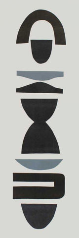 Neutral Totems IV White Modern Wood Framed Art Print with Double Matting by Delamater, Rob