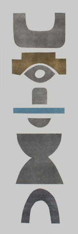 Neutral Totems V Black Ornate Wood Framed Art Print with Double Matting by Delamater, Rob