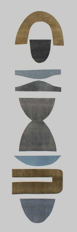 Neutral Totems VI White Modern Wood Framed Art Print with Double Matting by Delamater, Rob