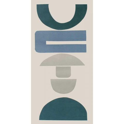 Primary Tribal Shapes IX White Modern Wood Framed Art Print by Delamater, Rob