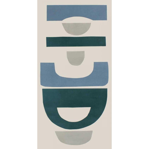 Primary Tribal Shapes X White Modern Wood Framed Art Print by Delamater, Rob