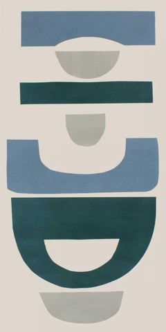 Primary Tribal Shapes X White Modern Wood Framed Art Print with Double Matting by Delamater, Rob
