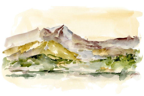 Plum Ridge I White Modern Wood Framed Art Print with Double Matting by Harper, Ethan